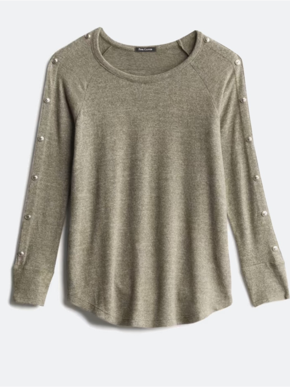 Pink Clover Camdyn Pearl Button Knit Top - Olive Green